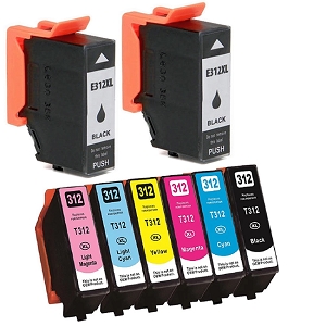Compatible 8 Pack Epson T312XL Expression Photo XP-8500  High Yield Ink Cartridges